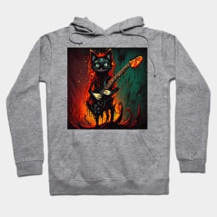 Cat Rock On metal Hoodie